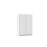 Rauch Möbel Sejo, Schwebetürenschrank, Kleiderschrank, Kleiderschränke, Schrank weiß, Garderobe, Schrank mit Stauraum, 2-türig, Farbe Alpinweiß, 131x191x59cm