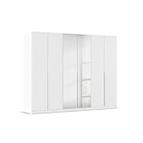 Rauch Möbel Alabama Schrank Kleiderschrank Drehtürenschrank Weiß mit Spiegel 6-türig inklusive Zubehörpaket Premium 3 Kleiderstangen, 6 Einlegeböden, 1 Schubkasteneinsatz BxHxT 271x210x54 cm