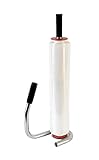 Kortpack Stretchfolie Transparent 50 cm x 20 µm x 300 m + Abrollgerät | Hochwertige Verpackungsfolie für Umzug, Lagerung, Paletten, Profi- und Heimgebrauch | Reißfest und Einfach Abzurollen