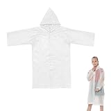 IEBTAWN 1 Stück Regenponcho Kinder, Wiederverwendbar Wasserdicht Regencape Mit Kapuze Und Ärmeln, Für Mädchen Jungen Wandern Camping Reisen Faltbar Eva Atmungsaktiv Regenschutz Regenmantel