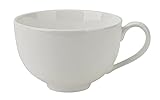 Witek Home, Premium Strong, Porzellantasse, Porzellan-Eleganz, Kratzfest, Spülmaschinen- und Mikrowellenfest, Creme, Tasse Becher für Tee Kaffee Milch Cappuccino, 500 ml