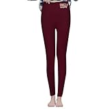 Damen Leggings Winter Baumwolle : Thermo Strumpfhose Damen Fleece Gefütterte Thermoleggings Weihnachtenmotive Winterleggings High Waist Kuschelhose Flauschig Schlupfhose Verdickte Thermohose