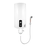 TONFEION Elektro Warmwasserspeicher 50L, Vertikal Durchlauferhitzer Set, Elektroboiler mit Handbrause, Wandmontage Boiler Wasserboiler 2000W 220V, Elektro Warmwasserboiler 25-75°C, für Bäder, Küchen