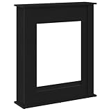 Kaminumrandung Schwarz Eichen-Optik 75x20x87,5 cm - Dekorative Holzwerkstoff Umrandung für Kamine & Holzöfen - Langlebig und Stilvoll