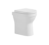 sanicomfort Stand-WC Cozy erhöht | 47,5 cm Sitzhöhe | Spülrandlos mit WC Sitz Absenkautomatik weiß