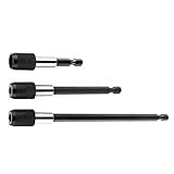 Bithalter Magnetisch 3 Stück Schnellwechsel Bithalter 1/4'' 60mm，Magnet Bithalter-Magnetische Bohrer Verlängerung, 1/4',Magnetische Bohrer Verlängerung für Bohrmaschine Schraubendreher Windschraube