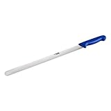 thermohauser Konditormesser (Stahl, rostfrei), einseitig geschliffen, mit blauem Kunststoffgriff, Klinge 36cm, Silber