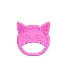 LUU KIDS - Beißring Baby - Beißspielzeug, Zahnungshilfe, Ideal für Kleine Hände ab 4 Monate - Stimulierendes, leichtes und ergonomisches Design - Luuisa The Cat - Rosa
