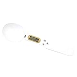 LAXED Digitaler Messlöffel, 500 g/0,1 g, Küchenmesslöffel mit LCD-Display, Küchenwaage (weiß)