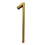 CEHJZQRPL Hausnummern Große Türnummern, 125 mm goldene schwebende moderne Hausnummer, goldene Türnummern for Zuhause, digitale Schilder for den Außenbereich, 12,7 cm, Nr. 0–9(1)