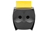 Post-it Z-Notes Dispenser, Eule, Schwarz und Post-it Super Sticky Z-Notes, 45 Blatt pro Block, 2 Blöcke - Für eine unkomplizierte Einhand-Notizausgabe auf deinem Schreibtisch