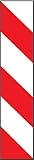 LEMAX® Alu-Schild Warnbake Warnmarkierung rot/weiß, rechtsweisend, 705x141mm, reflektierend, Warnschild aus Alu Blech, Reflektor weiß/rot