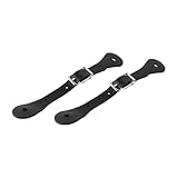 Namvo Sporenriemen aus Leder mit Schnalle aus Legierung, Western-Stil, für Reitsport, Sicherheitsausrüstung, 2 Stück
