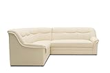 DOMO. collection Ecksofa Berlin, zeitlose Leder-Eckcouch mit hochwertiger Federkern-Polsterung, Sofa in L-Form aus Kunstleder, Couch 205 x 250 x 89 cm, beige (creme)