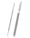 BEZOX Lange Nagelfeile aus Stahl für Onychomykose, eingewachsene Nägel, dicke und pilzartige Nägel mit doppelseitigem Zehennagelheber – Das ultimative Maniküre