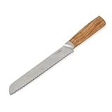GOURMEO Brotmesser mit edlem Echtholzgriff - Rostfreier Edelstahl mit Wellenschliff - Klingenlänge: 20 cm
