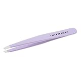 TWEEZERMAN Pinzette (Handgeschliffene, schräge Spitzen, Augenbrauen zupfen, Profi Qualität, rostfreier Edelstahl), Lavendel (Amazon Exklusiv)