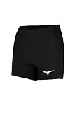 Mizuno Damen Volleyball-Shorts mit erhöhter Innenbeinlänge 10,2 cm, Damen, Elevated 4' Inseam Volleyball Short, schwarz, Medium