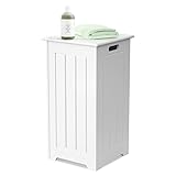 GIANETX 34 L Wäscheschrank Holz, Wäschetruhe mit Deckel & Griff, Wäschesammler mit Oberseite zur Aufbewahrung, Wäschesortierer für Badezimmer Wäscheraum Wohnzimmer Schlafzimmer (ohne Wäschesack)