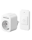 DEWENWILS Funksteckdosen mit Fernbedienung, 3680 W, Magnetische Ein-Tasten-Schalter, 30 m Reichweite, Vorprogrammiert, kabelloses Steckdosen-Set für Lampen, Haushaltsgeräte, Weiß