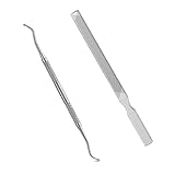 2 Stück Nagelfeile Edelstahl,Nagelfeilen Naturnägel Edelstahl,Lange Nagelfeile aus Stahl für Nagelpilz Eingewachsene Nägel und Dicke Nägel,Eckenheber,Fusspflege Set,Eingewachsene Zehennägel Set