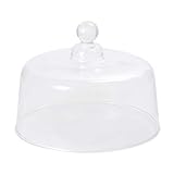 Angoily Kuchen Glasglocke Glas Käseglocke Kuchenglocke Tortenplatte Haube Glaskuppel Torten Glashaube Käseplatte Tortenglocke Lebensmittel Abdeckung Deckel für Patisserie Cover