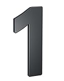 BASI | Hausnummern aus Stahl in Anthrazit | Zahlen 0-9 | Buchstaben a - c | inkl. Befestigungsmaterial | Ziffer 1