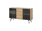 BETTSO - Kommode mit Schubladen Swift - Sideboard Wohnzimmer - 143,5x39x85,4 cm - Schubladenkommode Modern für Wohnzimmer, Schlafzimmer, Flur -