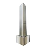 Köhko® Dreieckige Säule H150cm mit integrierte LED-Beleuchtung auf Dreieckige Edelstahl Becken Matte Gartenbrunnen aus Edelstahl