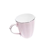 Warmhm Keramischer Kaffeebecher Kürbisform mit Goldenem Streifendekor Stilvolle Teetasse für Frauen für Kaffee Latte und Cappuccino Perfektes für Familie