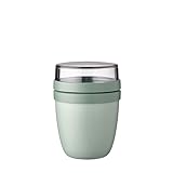 Mepal Müslibecher to go, Klein, praktischer Joghurtbecher to go - Unterteilung für Joghurt & Müsli - Geeignet für Gefrierschrank, Mikrowelle & Spülmaschine - 300 ml + 120 ml - Nordic Sage
