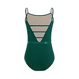 ZYXWVU Ballett Trikot Mädchen mit V-Rücken - Gymnastik Ballett Body TanzBody für Kinder, 7069-grün, 4-6T