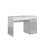 Vicco Schminktisch Adela, Weiß Hochglanz, 115 cm mit 3 Schubladen