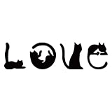 SLEDEZ Dekor-Spiegel-Wandaufkleber Spiegel-Wandaufkleber, Cartoon-Liebe, niedliche Katze, dekorative Aufkleber(Black)