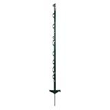 horizont Weidezaunpfähle Kunststoff 5 Stück grün, Höhe 108cm, Doppeltritt, Kunststoffpfahl mit Ösen für Bänder, Seile, Litzen, Weidezaunpfahl Kunststoffpfahl Weidezaun