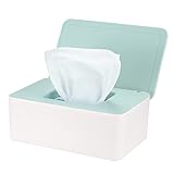 Feuchttücher-Aufbewahrungsbox, Feuchttücher-Box, Tücherspender-Halter-Kasten-Boxen, Toilettenpapier-Servietten-Behälter-Box mit Deckel für den Home-Office-Schreibtisch – Grün