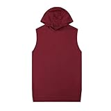 PANVER Tank Top Herren Gym Draussen Running Muskelshirt Fitness Schwitzen Atmungsaktiv Hoodie Ärmellos Mode Casual Sportshirt K-Red 3XL