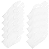 Toddmomy 10 Paare Atmungsaktive Staubdichte Polyesterhandschuhe Langlebige Schutzhandschuhe für Schmuckhandling Feine Handhabung ohne Fusseln Weiße Arbeitshandschuhe für Damen und Herren