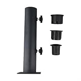 Gettimore Außen-Sonnenschirm-Standrohr aus Edelstahl mit einfacher Schraubmontage, kommt mit 3 PVC-Hülsen für verschiedene Stangendurchmesser