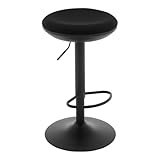 WOLTU Barhocker, Hocker höhenverstellbar drehbar, Barstuhl Tresenhocker Bistrohocker, Drehhocker mit Fußstütze Metallgestell, für Bar Kücheninsel, Netzgewebe, Schwarz, BH414sz-1