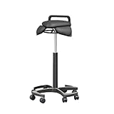 JIFGWBSP Sattelhocker, Verstellbarer Drehhocker, Beweglicher Korrekturstuhl, Geeignet for Bar/Schreibtisch/Stehtisch, Belastbar 150 Kg(Black)