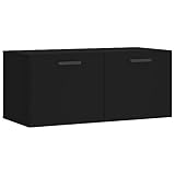 HETFTJN Vorratsschrank Küche Schrank Organizer Apothekerschrank Werkstattschrank - Wandschrank Schwarz 80x36,5x35 cm Holzwerkstoff für Büro Ankleidezimmer Schlafzimmer Garten