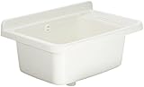Adventa: Wanne aus PP-Harz mit Spender, Wandbefestigung, mit Siphon und Ablaufgarnitur, säurebeständig, Waschküche, Garage, Außenbereich, 60 x 40 x 25 cm, Weiß