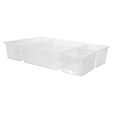 CLISPEED Besteck Organizer Schubladeneinsatz aus Robustem PP Transparenter Besteckkasten zur Platzsparenden Aufbewahrung von Küchenutensilien Praktischer Organizer für Tischbesteck und