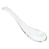 Cabilock Transparenter Glaslöffel Hitzebeständig Ergonomisch für Desserts Suppen Buffet Eleganter Transparenter Servierlöffel aus Robustem für Haushalt und Restaurant