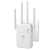 WLAN Verstärker, 1200Mbit/s WLAN Repeater, 5G & 2.4G Dualband Ultraxtender WiFi Verstärker mit LAN anschluss, WPS, Kompatibel mit 99% Standard-WiFi Routern, Deckt bis zu 9200Sq.ft und 35 GeräteA2