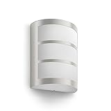 Philips Python Wandleuchten für den Außenbereich, 5,5 W, 2700 K Warmweiß, wasserfest, Silber, IP44 wetterfest