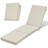 Ferocity Auflage für Gartenliege Sonnenliege 198x58x4 cm Faltbar | Polsterauflage für Rollliege Wetterfest & Waschbar Bezug abnehmbar | Model BEIGE [145]