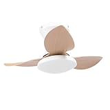 Fafeicy Moderne Deckenventilator Leichter LED LED Deckenventilator mit Fernbedienung 6 Geschwindigkeiten Dimmbares Licht 3000K-6500K Reversible DC Motor Stille für Schlafzimmer