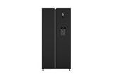 PKM SBS480NFWDBJ Kühl-Gefrierkombination | Side by Side | Schwarz | 444 Liter Nutzinhalt | Energieeffizienzklasse E | Schnellgefrieren Modus | NoFrost | Display | Touch Control | Wasserspender